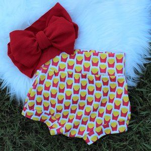 2 Pc High Waisted Bummie Set-French Fries